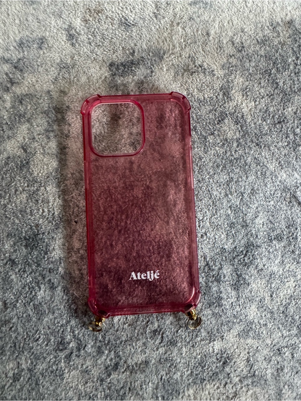Atelje Pink Transparent Phone Case with Strap Hooks